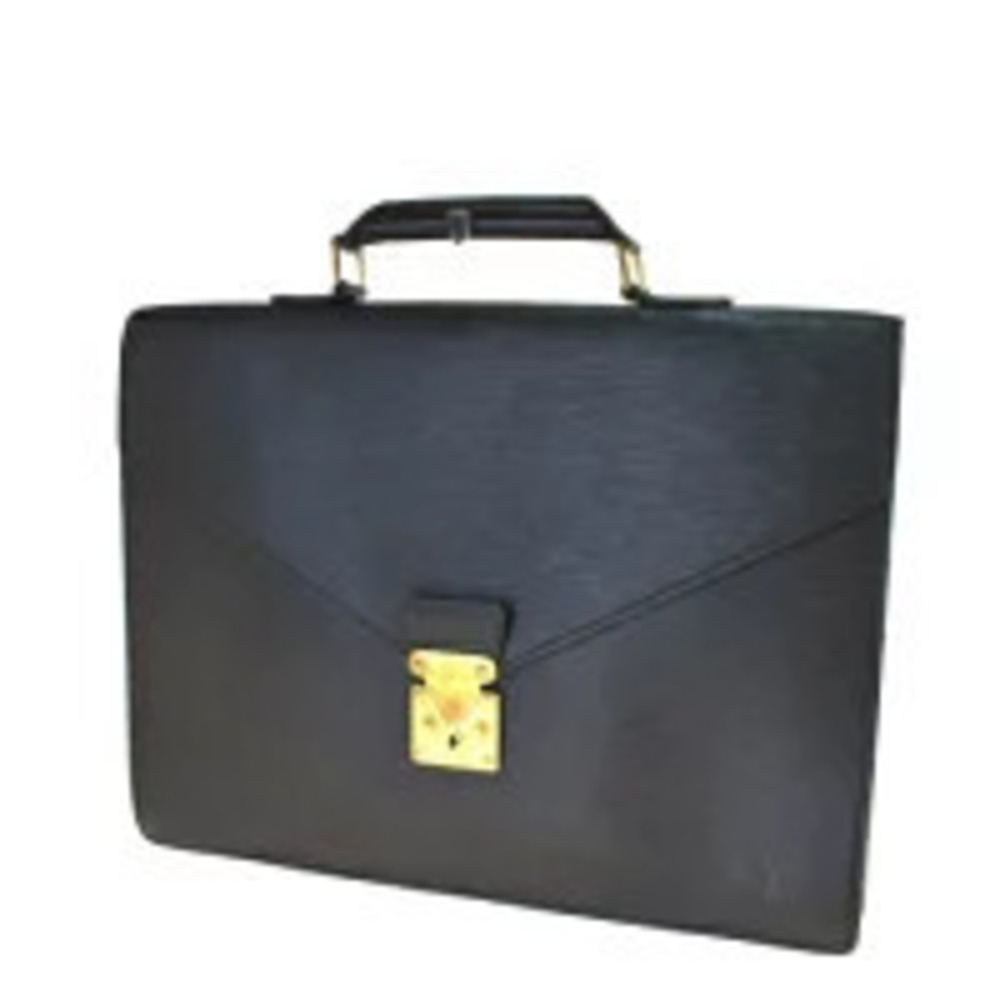 Louis Vuitton Serviette Ambassador Briefcase Business Bag Epi Noir Black Leather